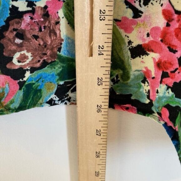 Zara Women's M Blue Pink Pastel Watercolor Button Down Shirt Top Hawaiian Beach - Picture 4 of 14